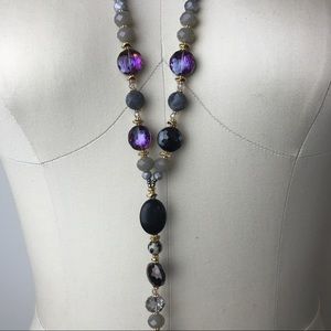 Semi precious Y drop style necklace